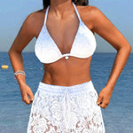 Laluna® | Elegante conjunto de bikini em renda de cor sólida
