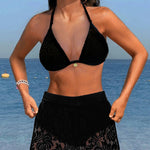 Laluna® | Elegante conjunto de bikini em renda de cor sólida