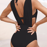 Francisca™ | Fato de banho modelador de luxo com decote em V profundo