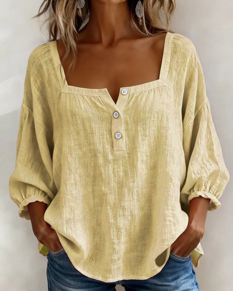 Sherri™ | Blusa elegante com decote quadrado