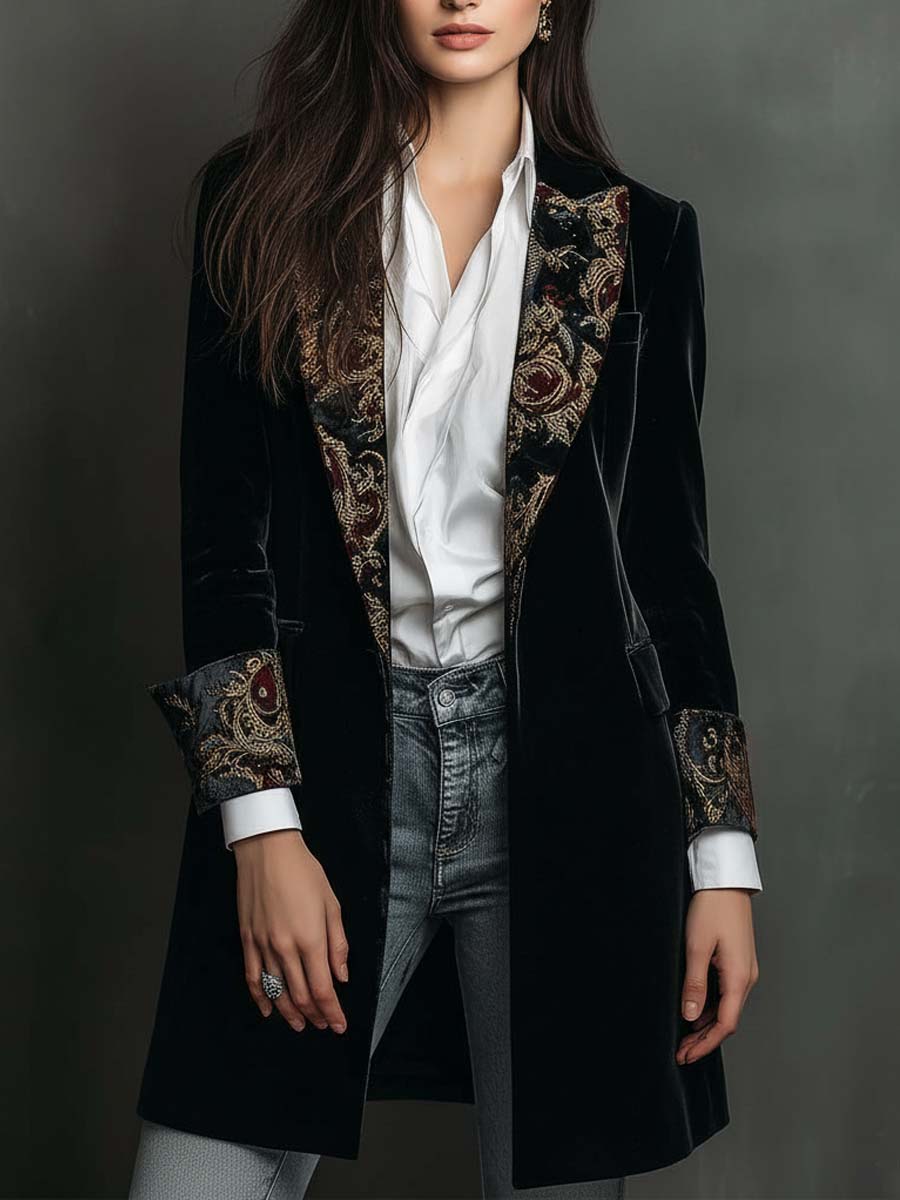 Octavia | Blazer Ajustado com Detalhes Barrocos