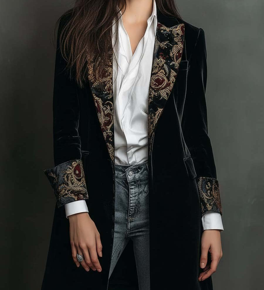 Octavia | Blazer Ajustado com Detalhes Barrocos