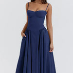 Sigrid | Vestido bustier sem mangas comprimento midi