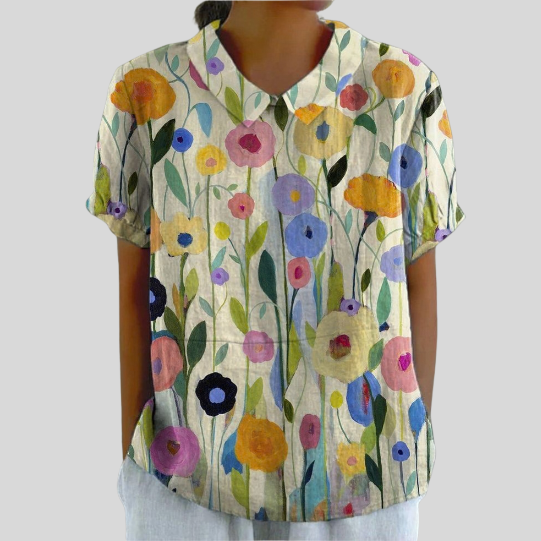 Solène™ | Blusa floral gráfica