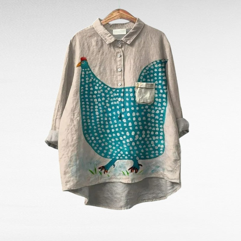 Céline | Blusa de Linho Elegante para o Verão