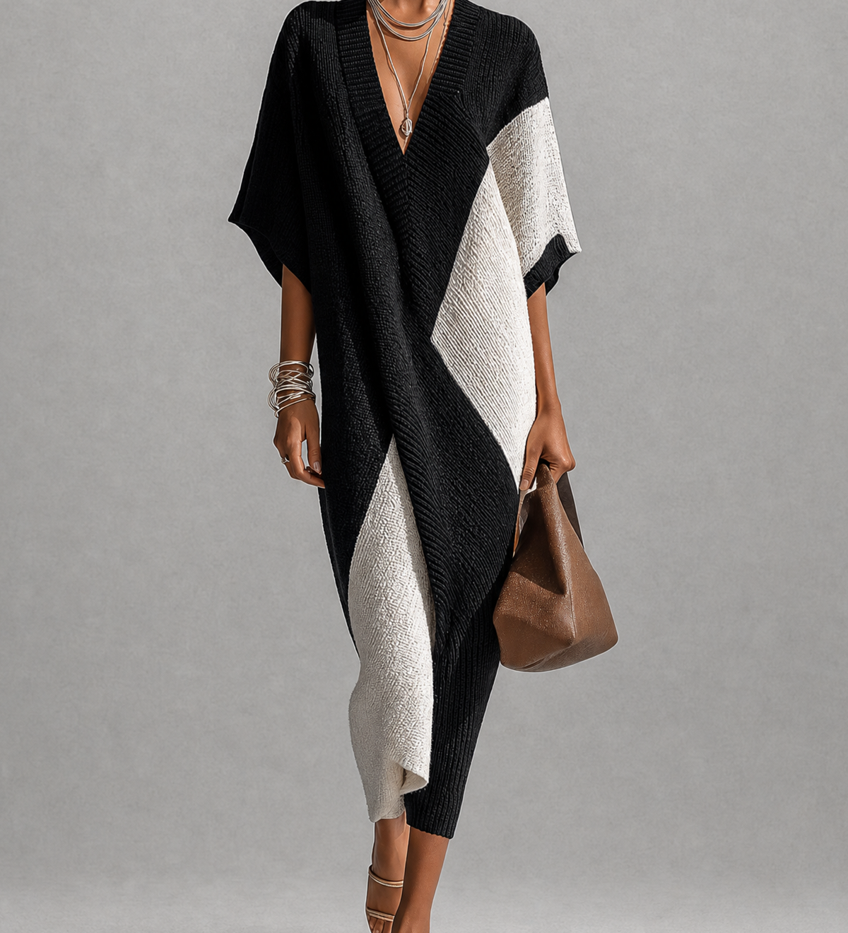 Véra | Vestido Ébano e Marfim