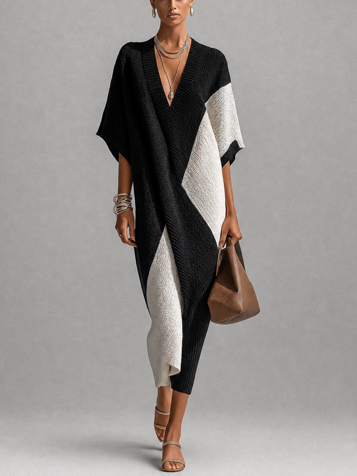 Véra | Vestido Ébano e Marfim