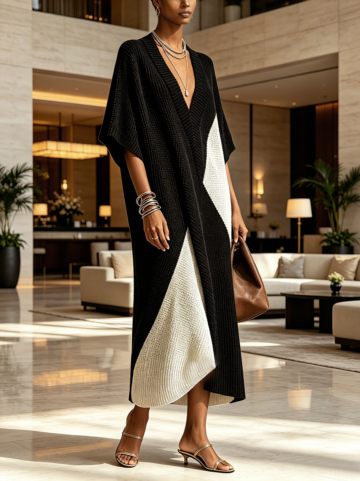 Véra | Vestido Ébano e Marfim