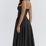 Sigrid | Vestido bustier sem mangas comprimento midi