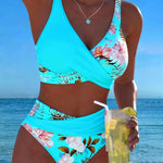 Jolina™ | Bikini de duas peças com estampado floral e contraste
