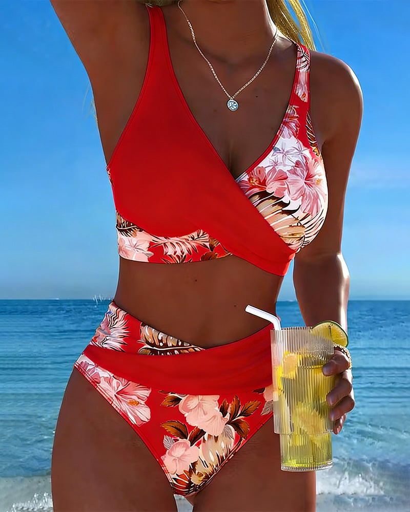 Jolina™ | Bikini de duas peças com estampado floral e contraste