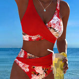 Jolina™ | Bikini de duas peças com estampado floral e contraste