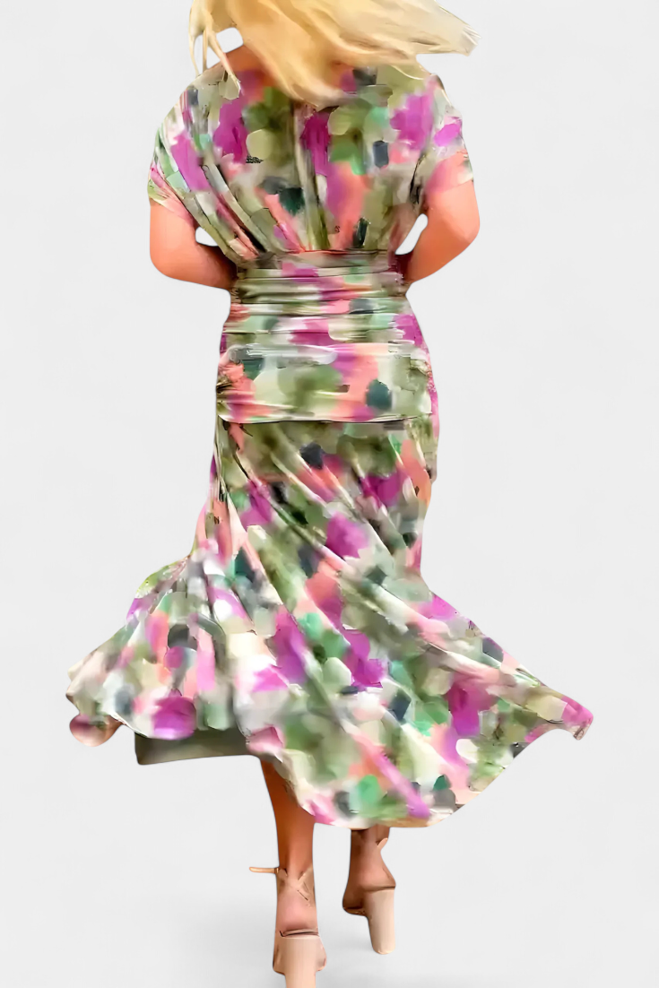 Alondra | Vestido Floral Longo com Decote em V