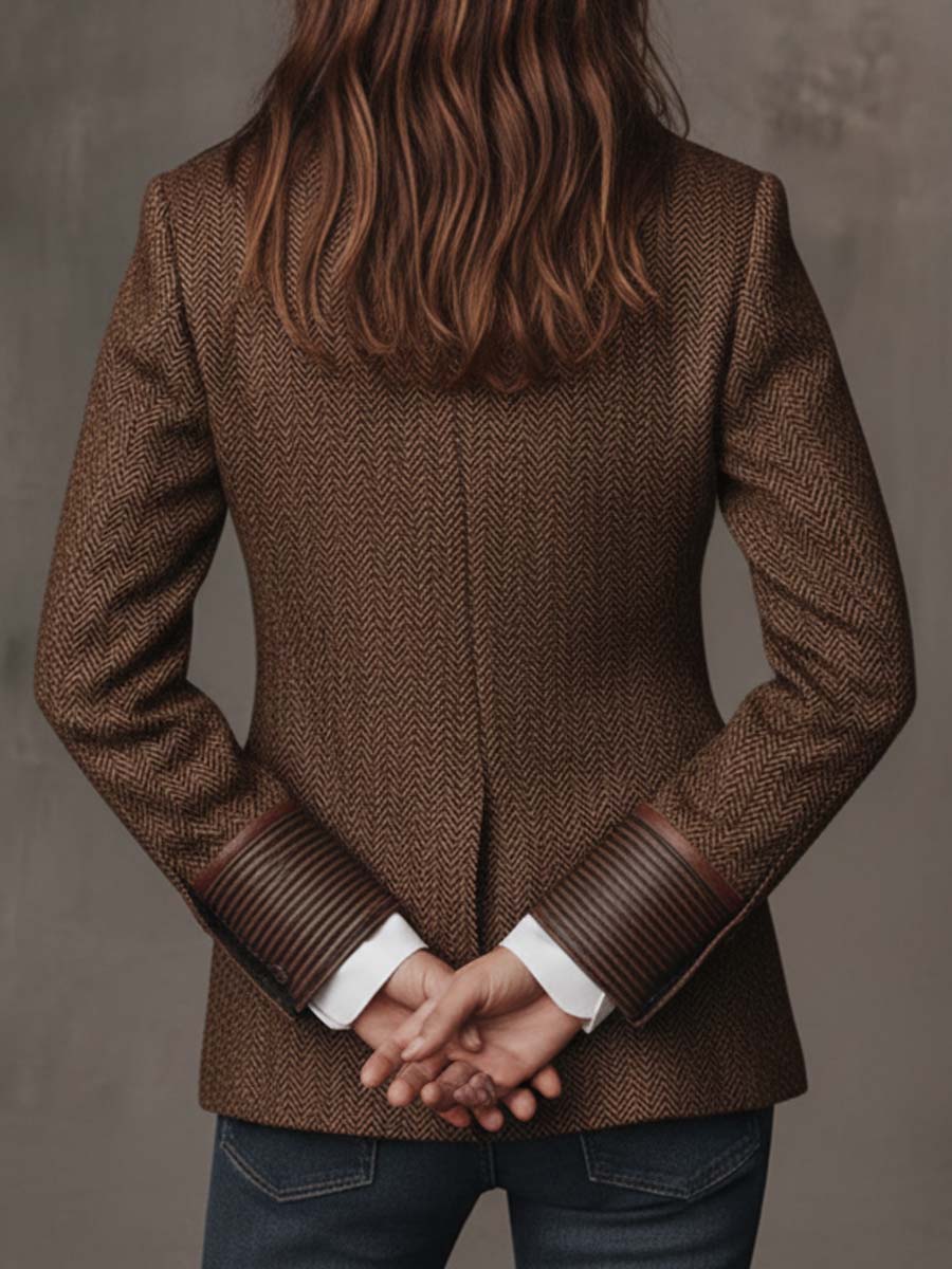 Hollis | Blazer com Painel em Padrão Chevron