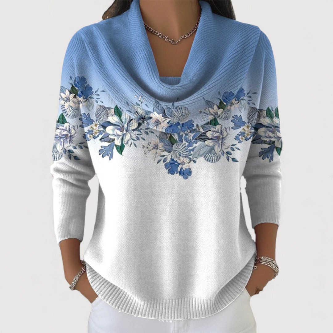 Alba | Camisola Floral com Gola Dobrada - 1