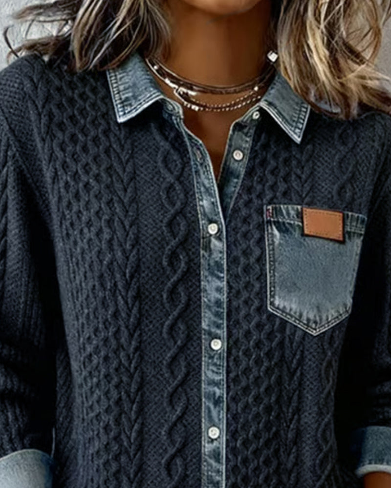 Makayla™ | Chemise em malha contrastante