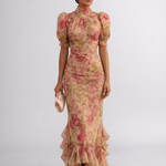 Rosário | Vestido Longo Floral de Chiffon