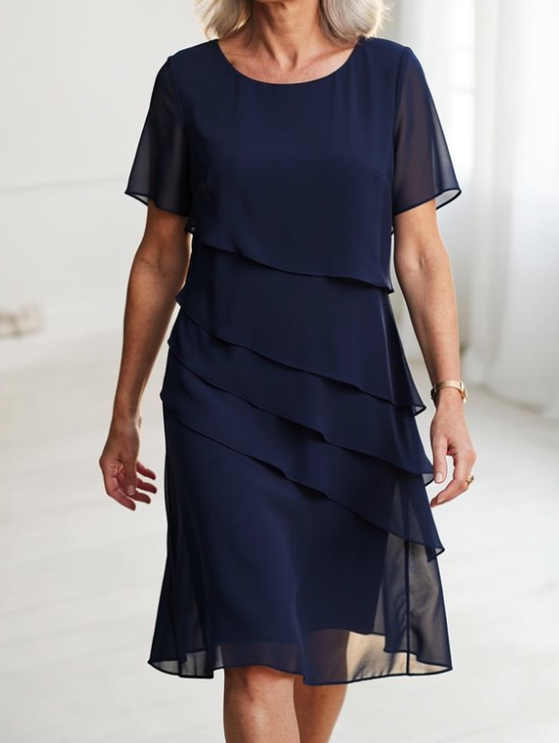 Juliette – Vestido elegante fluido com volantes