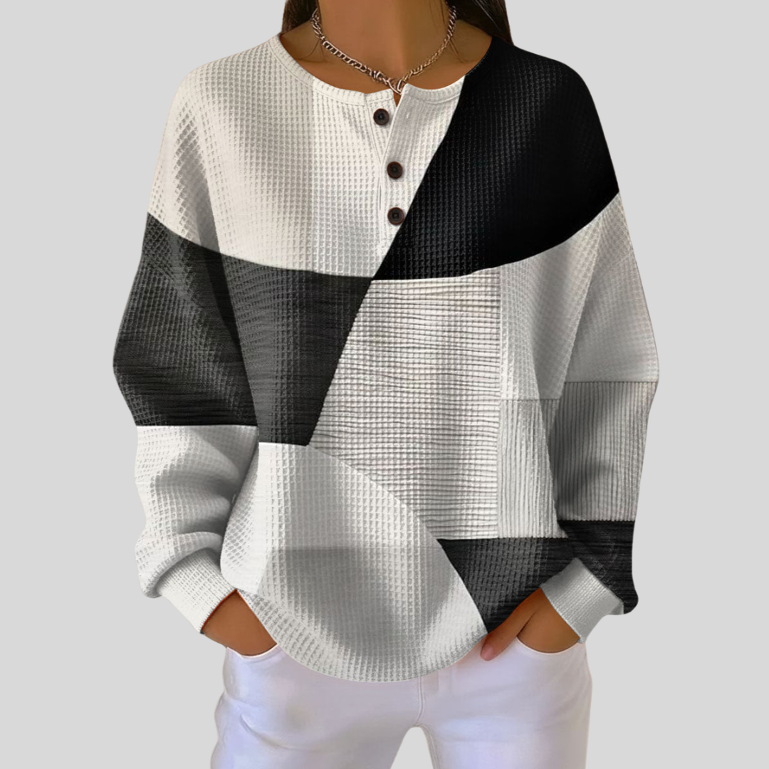Antoinette | Pulôver Gaufre Col Henley