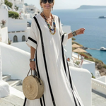 Inès | Vestido Maxi Listrado de Mangas Curtas