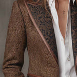 Hollis | Blazer com Painel em Padrão Chevron