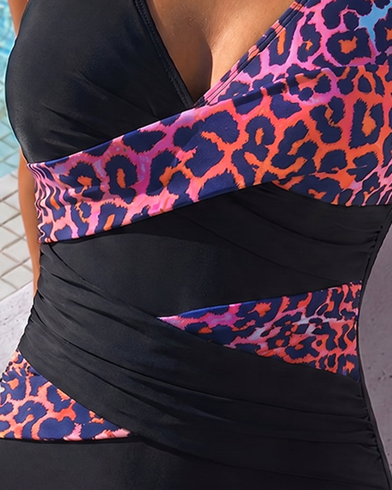 LEO™ | Fato de Banho de Uma Peça Férias Estampado Leopardo