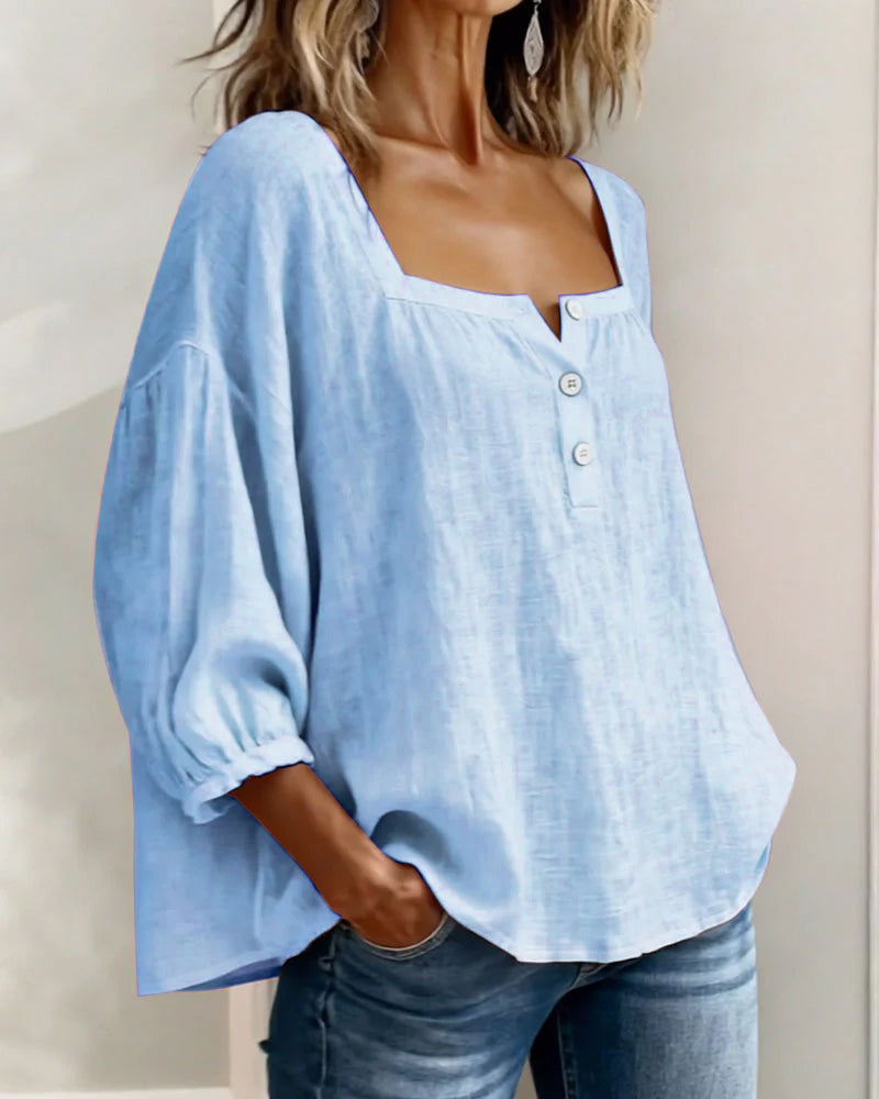 Sherri™ | Blusa elegante com decote quadrado