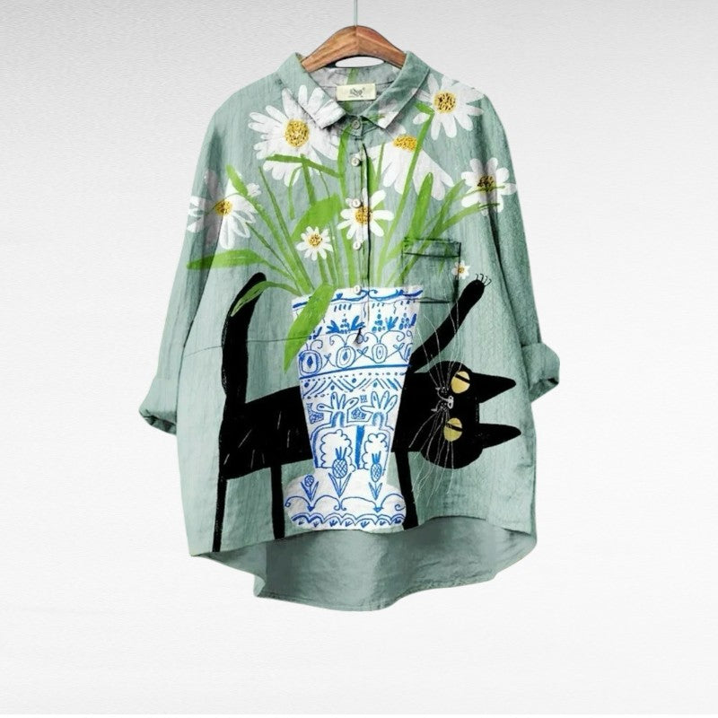 Alice | Blusa de Linho Elegante de Verão