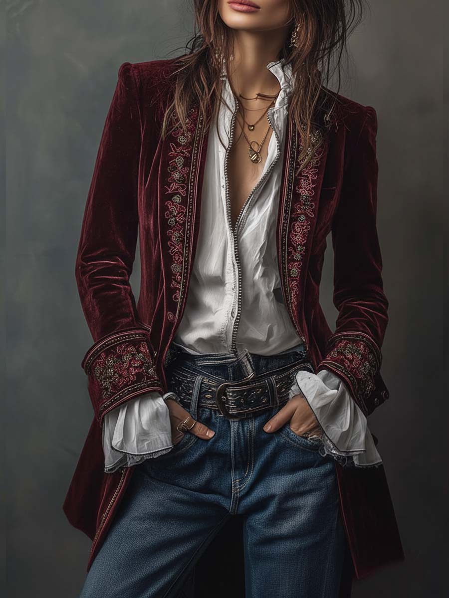 Gabrielle | Casaco Longo Bordado