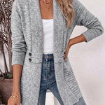 Elegante Cardigan para Mulheres - Frente Aberta & Cintura Ajustada