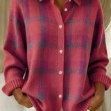 Ashley™ | Cardigan xadrez clássico com gola