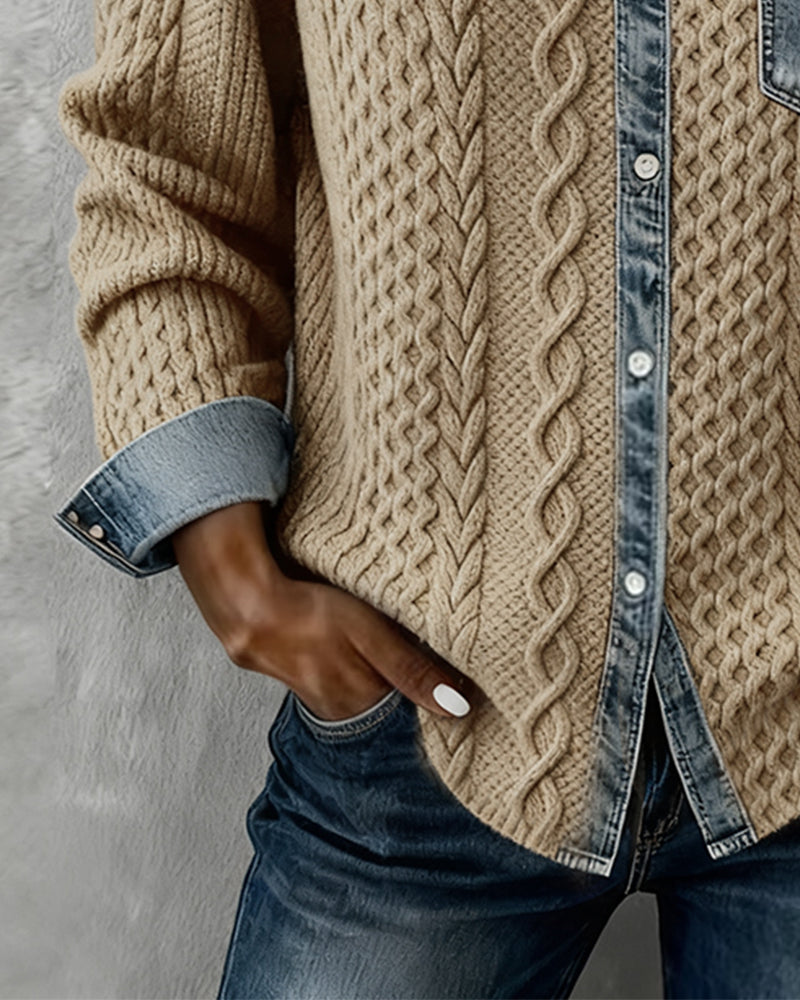 Makayla™ | Chemise em malha contrastante