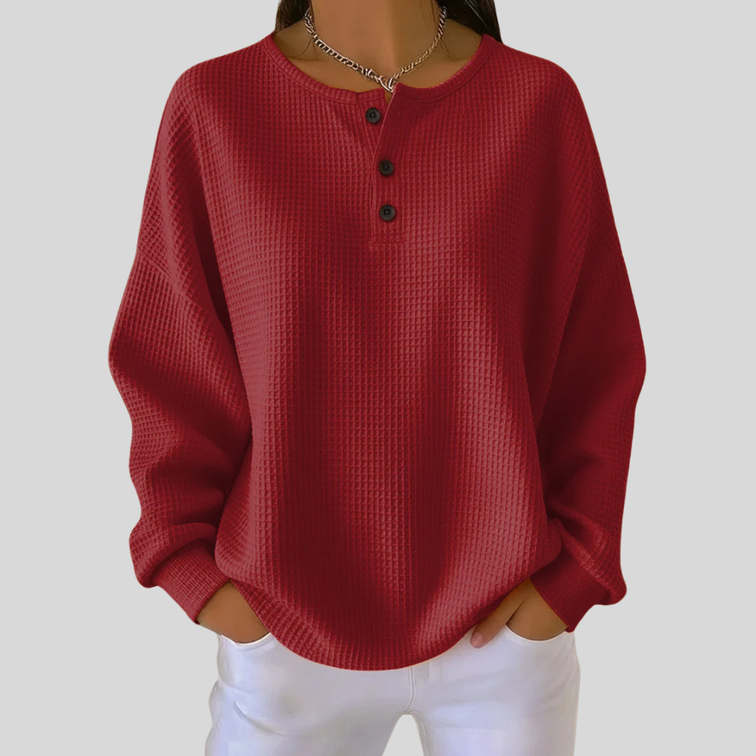 Adeline | Pullover Henley Descontraído
