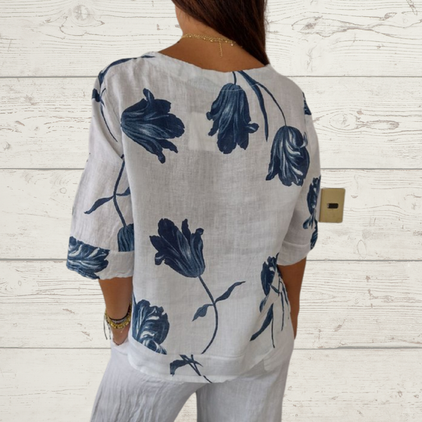 Despoina™ | Top floral com botões