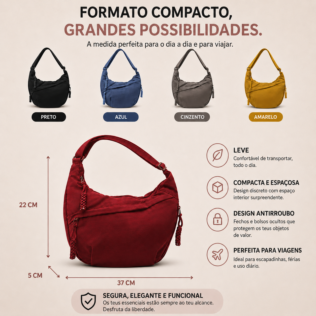 Viola | Bolsa de Ombro em Verde Oliva