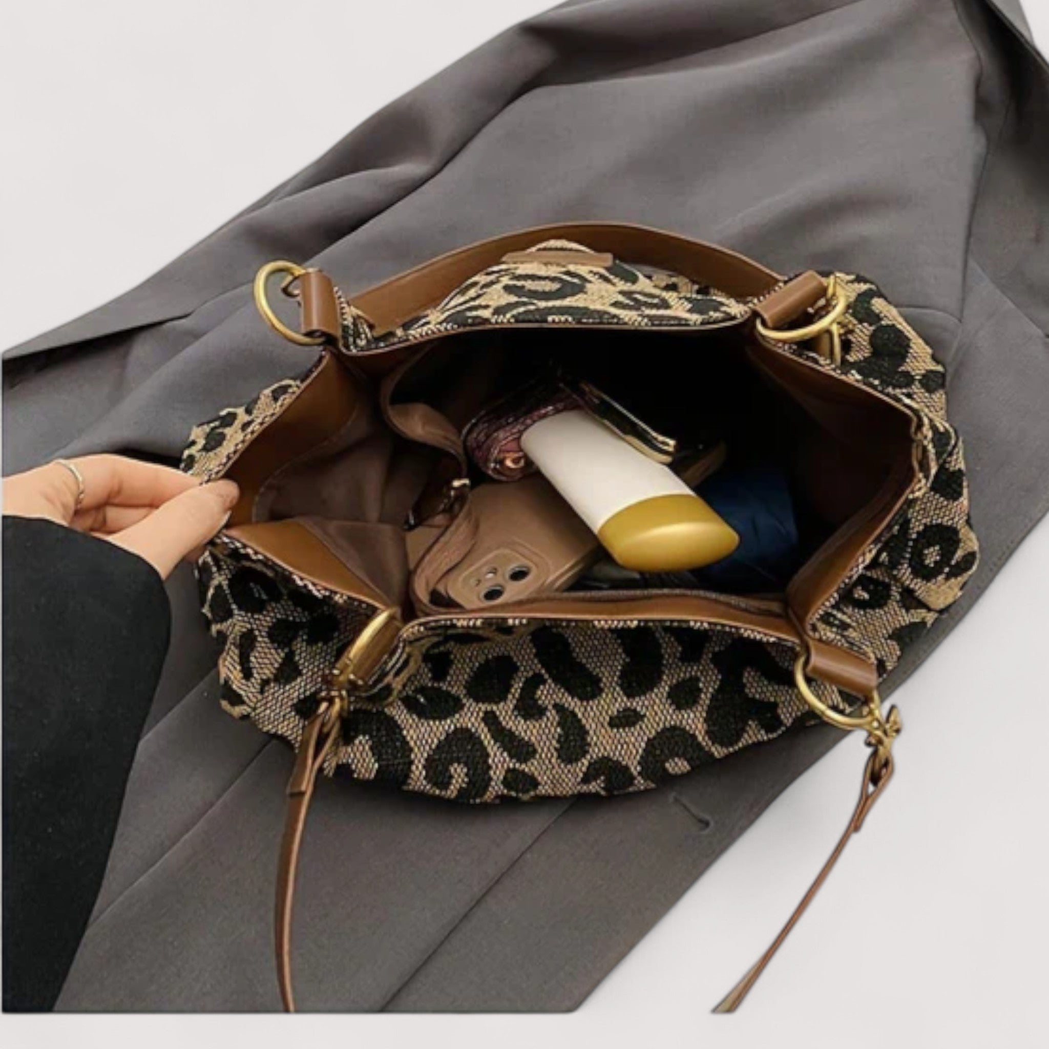 Lévrier – Sacola de Compras em Lona Leopardo