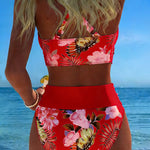 Jolina™ | Bikini de duas peças com estampado floral e contraste