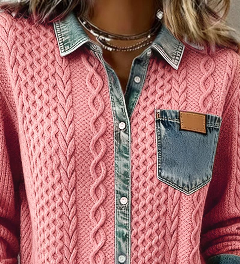 Makayla™ | Chemise em malha contrastante