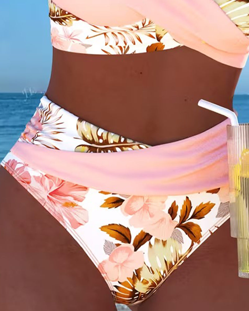 Jolina™ | Bikini de duas peças com estampado floral e contraste