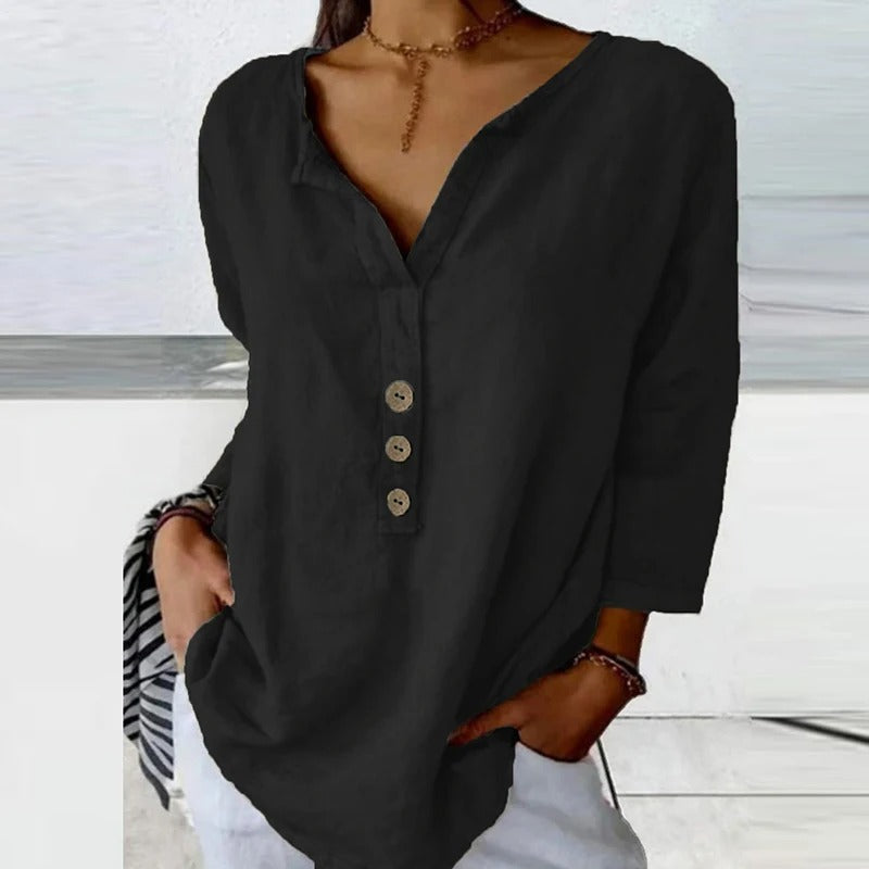 Solénya™ | Blusa de algodão-linho
