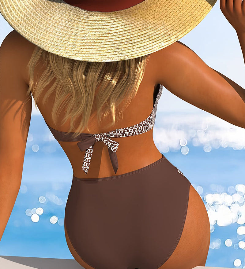 GEMMA™ | Bikini Halter às Rayas de Cores