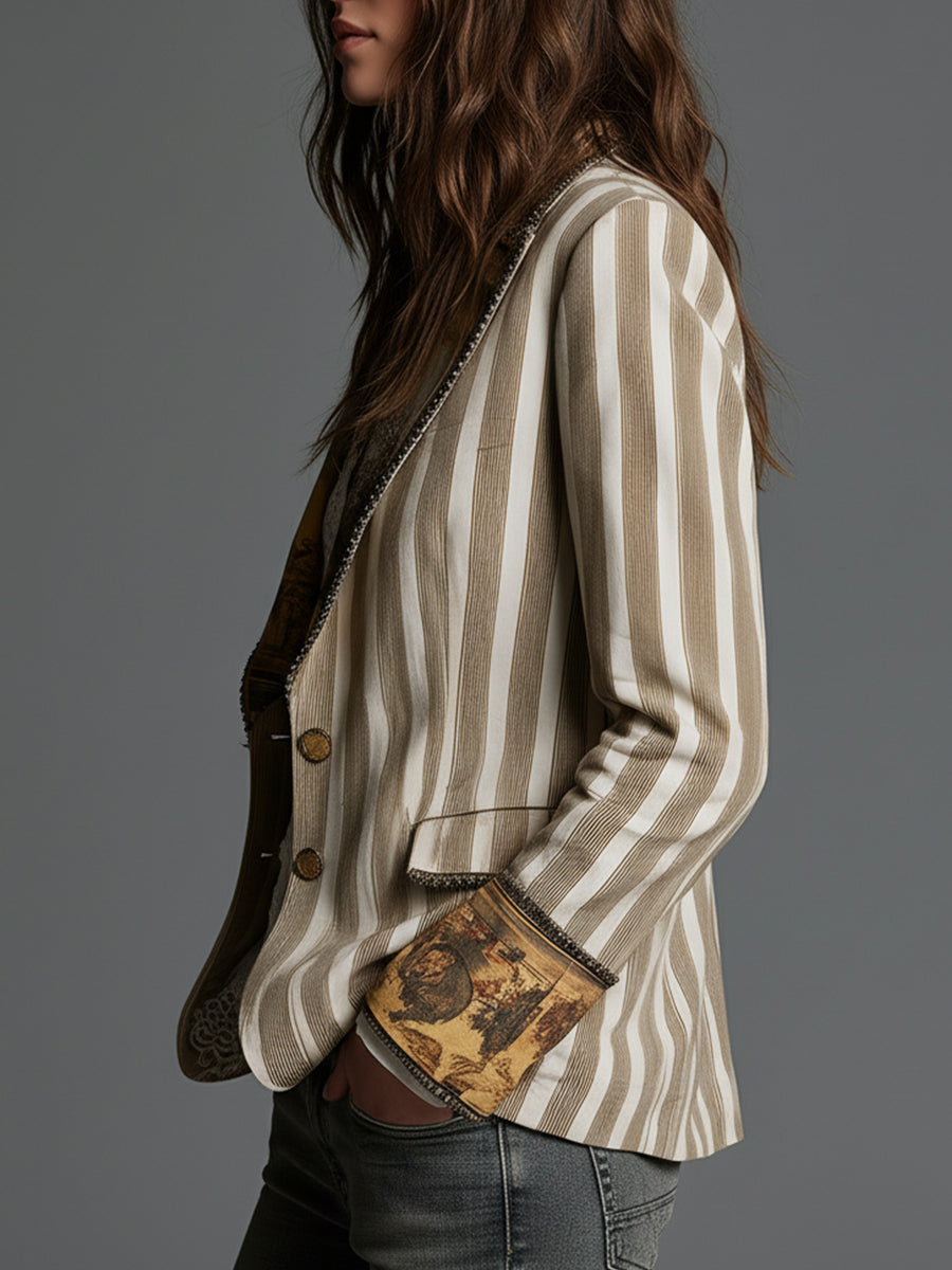 Roberta | Blazer Listrado Artístico