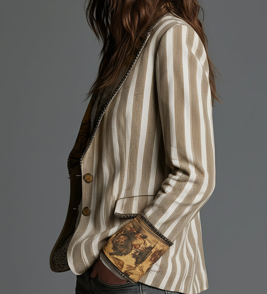 Roberta | Blazer Listrado Artístico