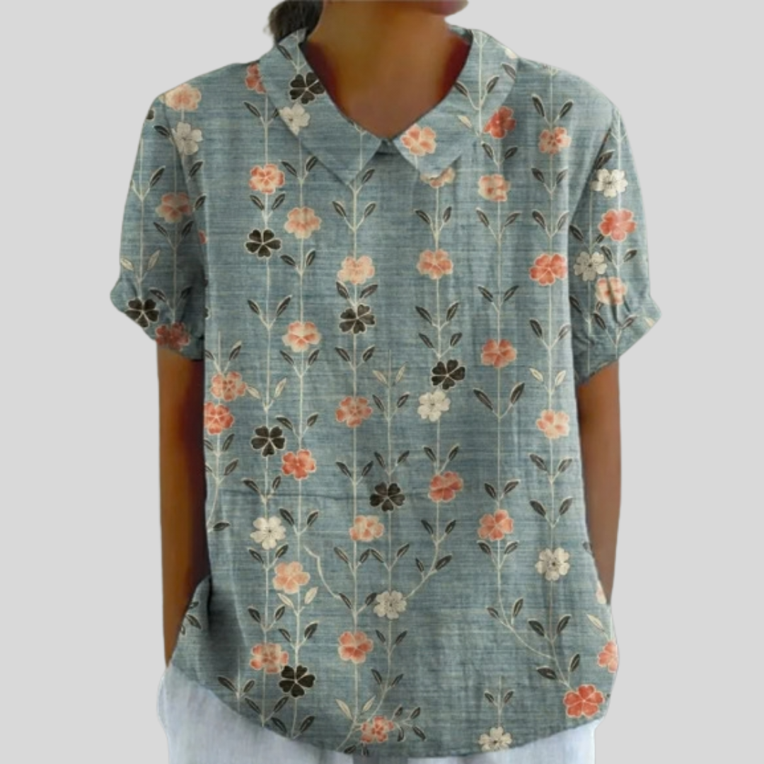 Élora™ | Blusa com flores alinhadas