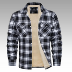 Tiago - Casaco Trucker Riscas Fleece