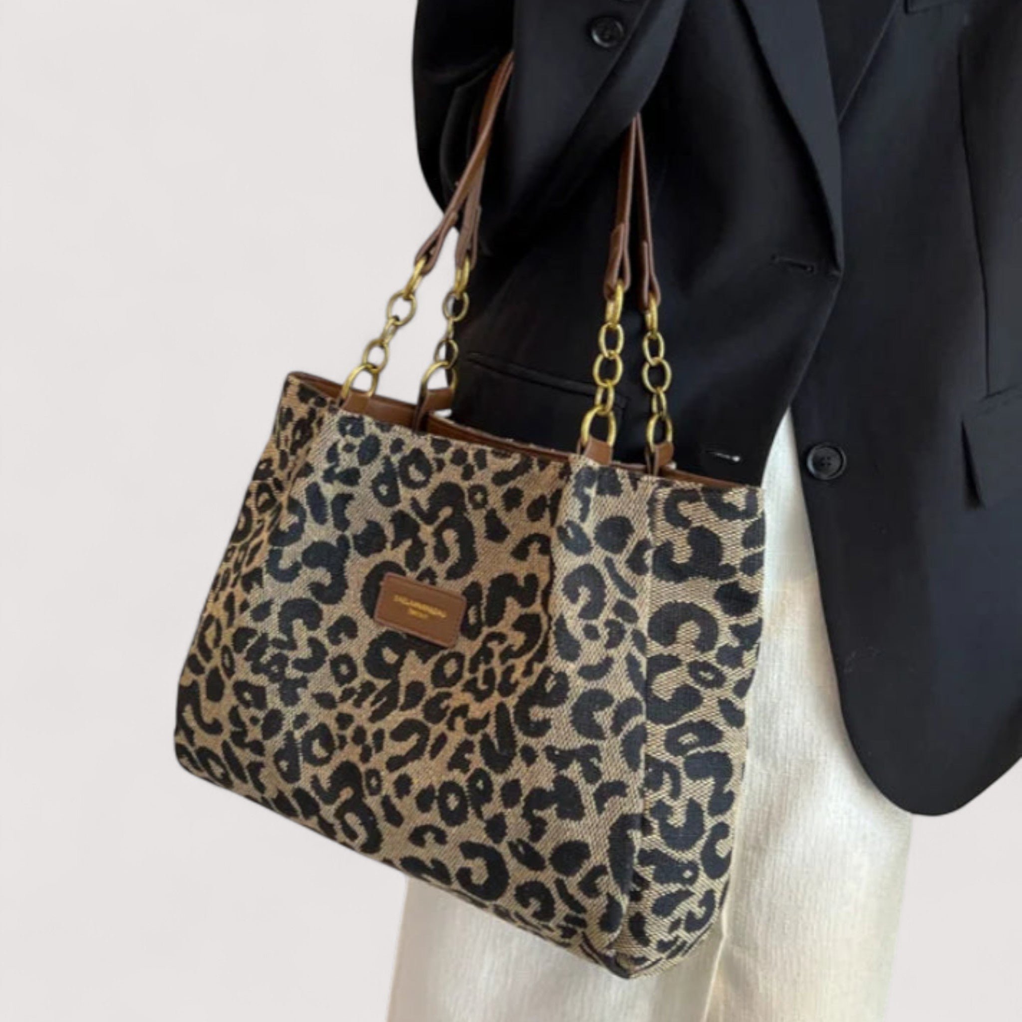 Lévrier – Sacola de Compras em Lona Leopardo
