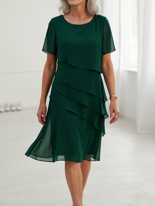 Juliette – Vestido elegante fluido com volantes
