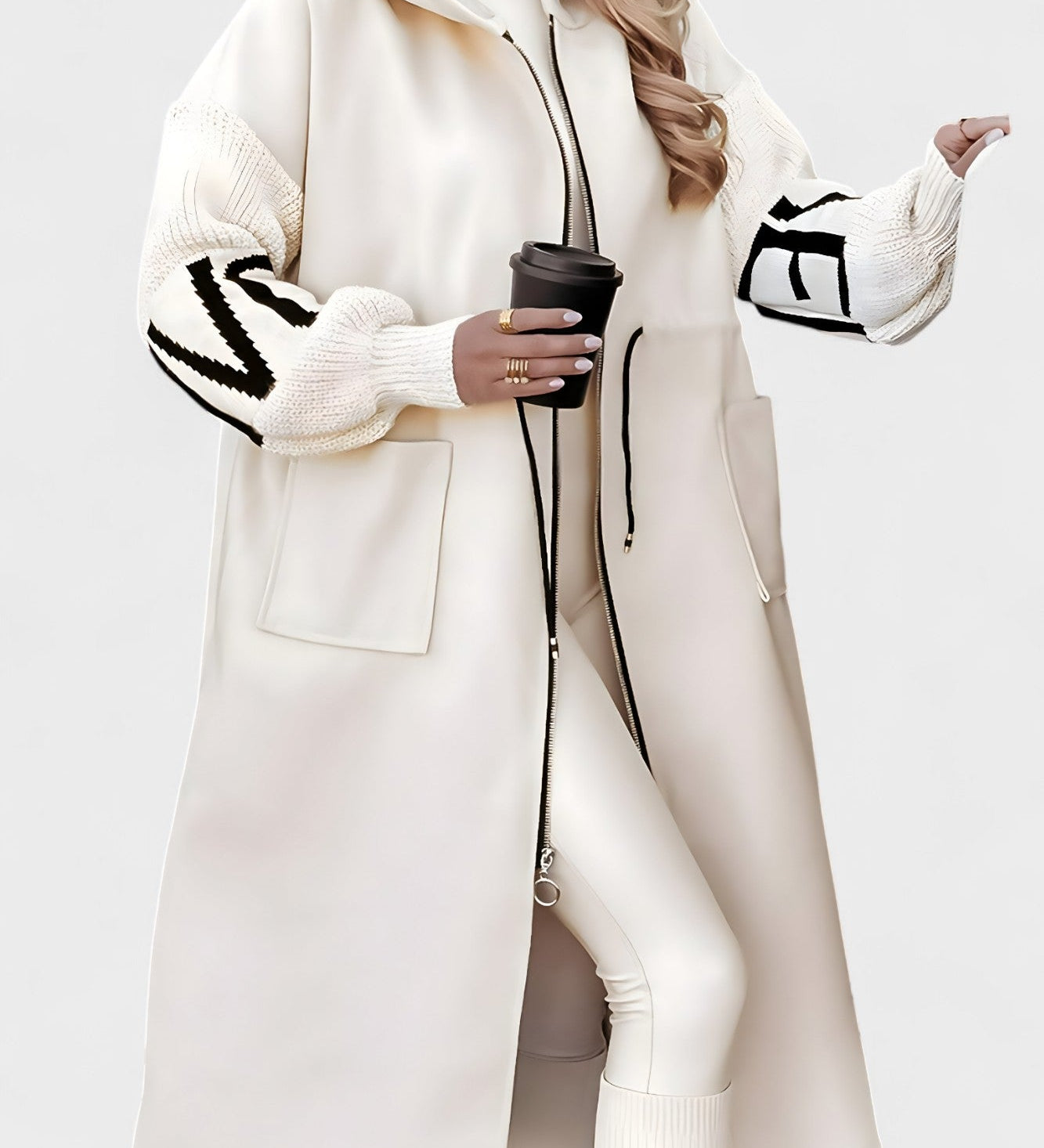 Rosa - Casaco-cardigan elegante