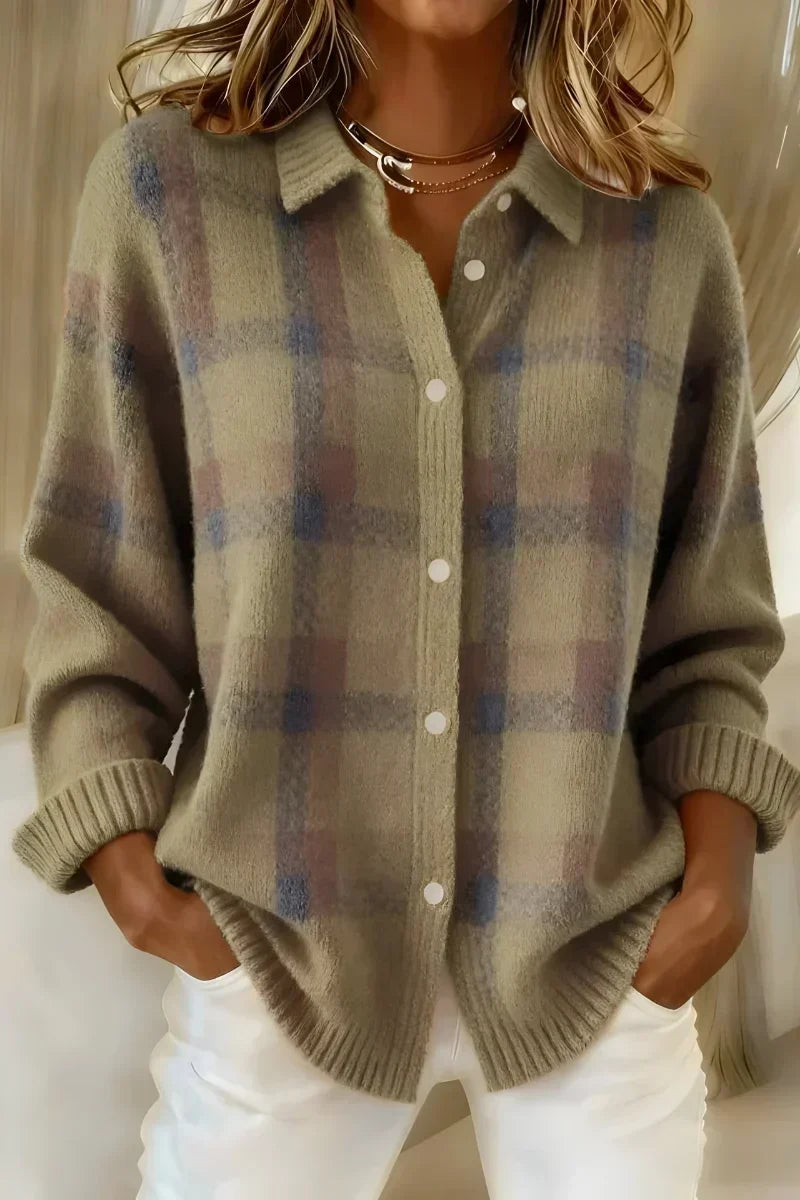 Taylor™ | Cardigan de Malha aos Quadrados Aconchegante