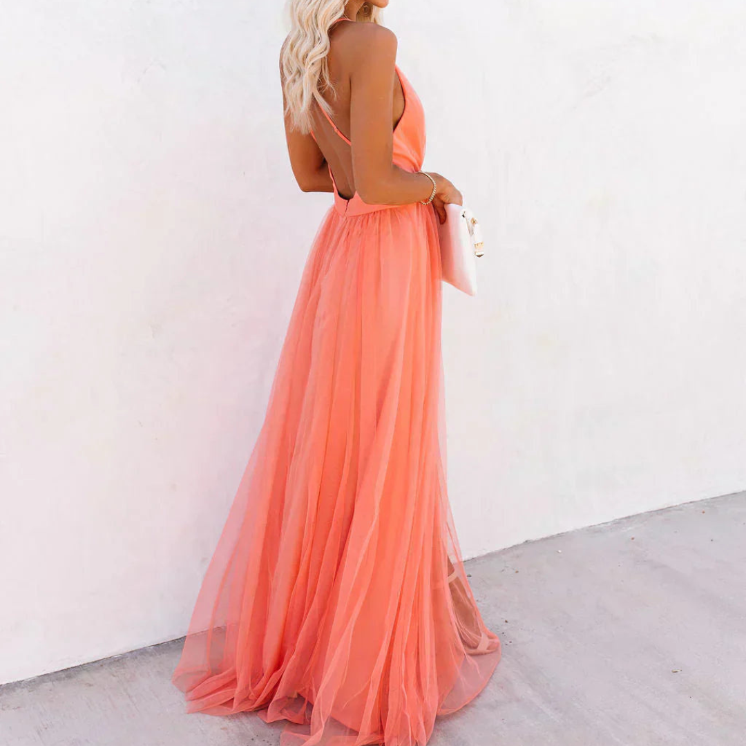 Ginevra | Maxi Vestido Luce Corallo
